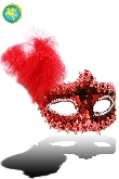 MASCHERA PAILLETTES LUSSO ROSSA 